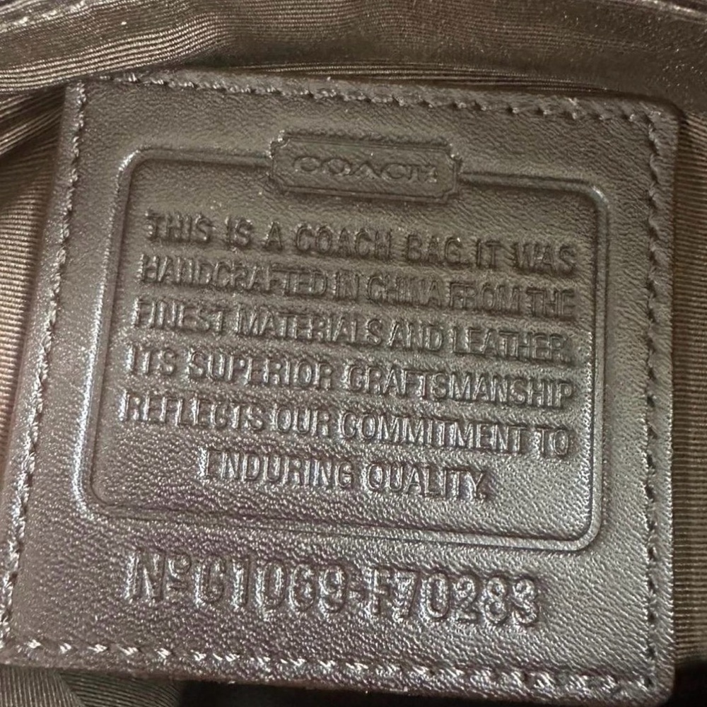 Coach Brown Signature Canvas Messenger Bag with Tan Leather Trim - Picture 6 of 6